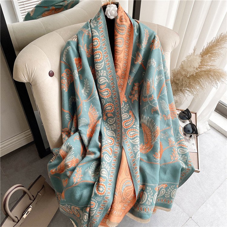 Warm Cashmere-Style Jacquard Scarf for Men