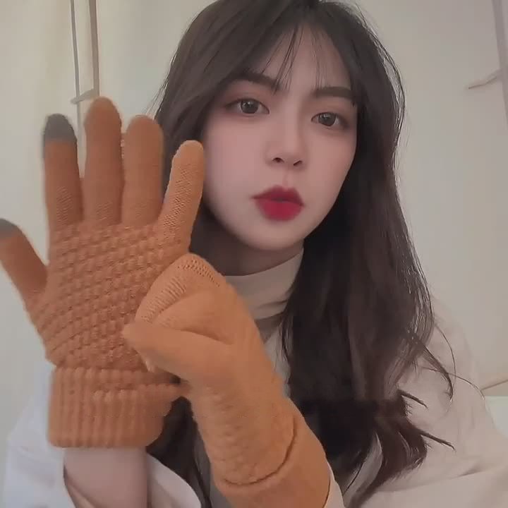 Warm Solid Color Gloves for Women