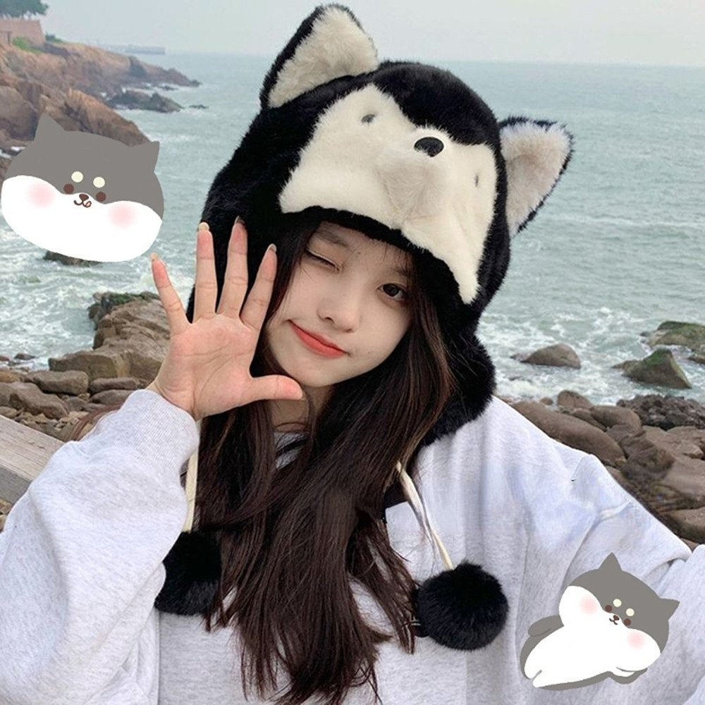Warm Husky Plush Hat