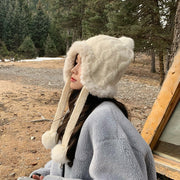 Warm Unisex Fleece Rabbit Fur Knit Hat