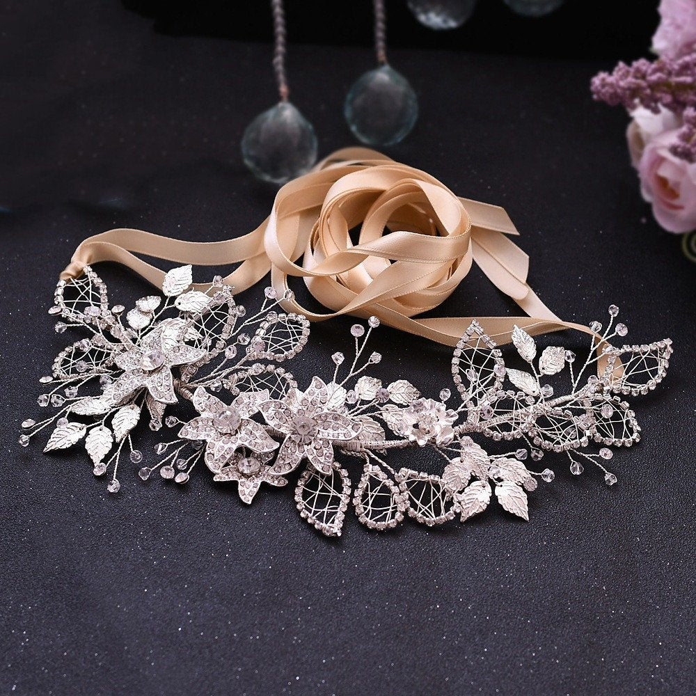 Handmade Rhinestone Wedding Belt for Brides