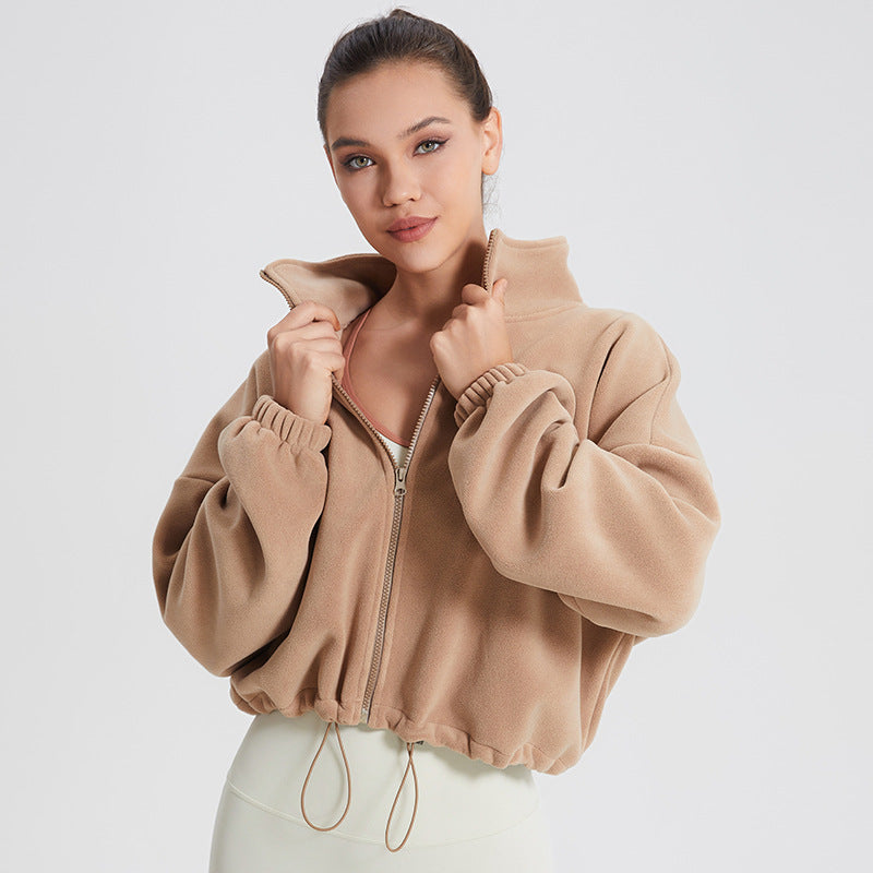 Women's Cozy Fleece Lapel Casual Sweatshirt