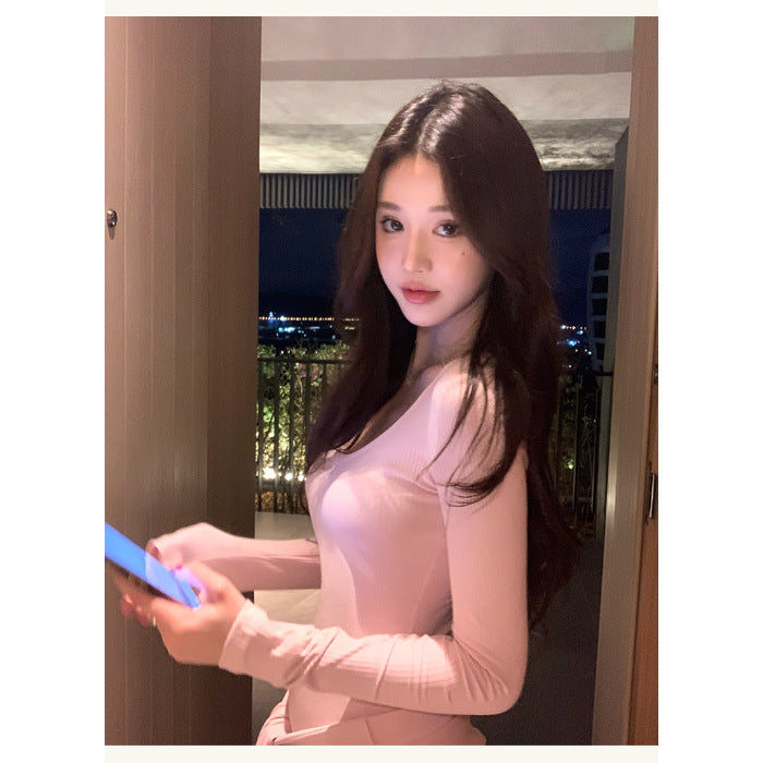 Chic Long-Sleeve Sexy Bodysuit for Women