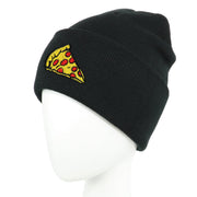 Warm Pizza Embroidered Knit Hat for Men & Women