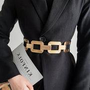 Gold Black Wide Belt for Women Fashion Elastic Waist Cover