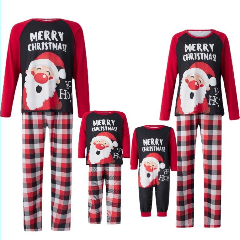 Cozy Christmas Family Pajamas Set - Snowman Letters Print