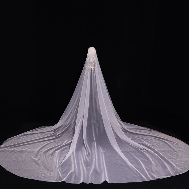Super Long Pearl Headdress for Brides