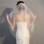 Lace Wedding Headdress with Diamond Applique