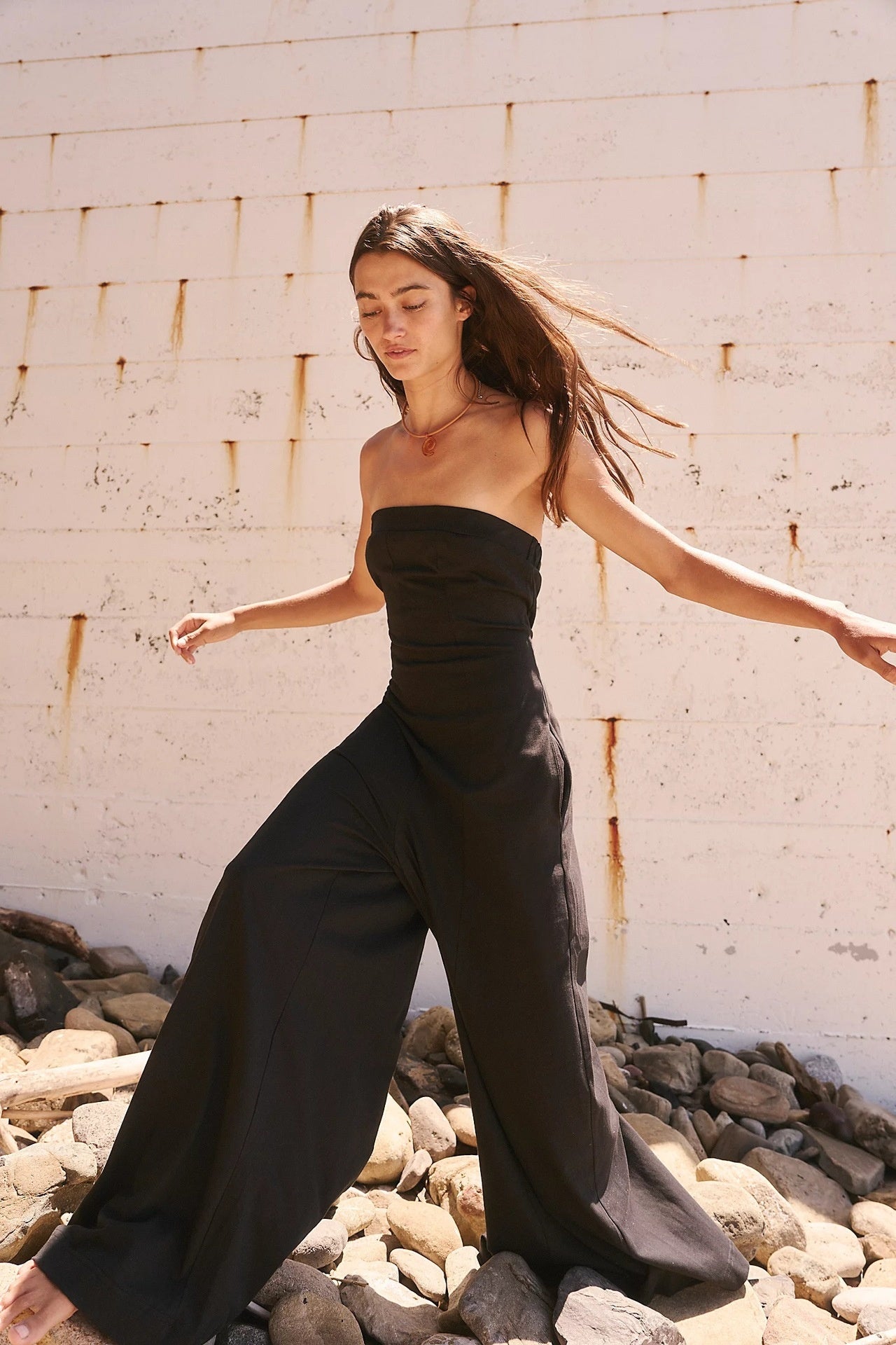 Women's High Waist Wide Leg Sleeveless Casual Jumpsuit
