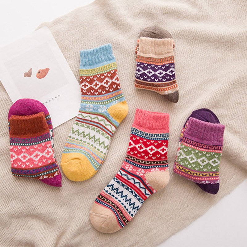 Comfortable 5-Pack Wool Socks for Women