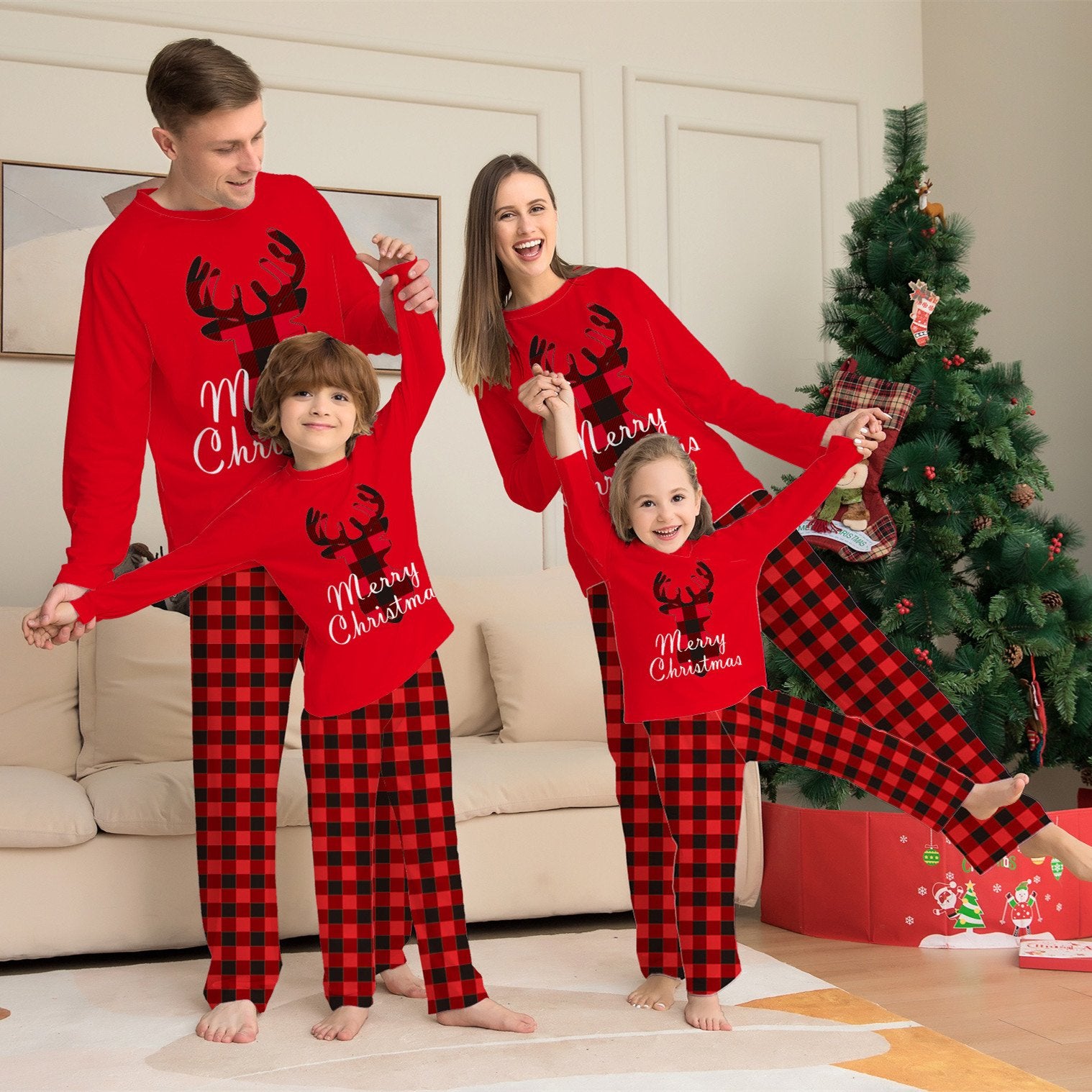 Cozy Family Matching Pajamas for Dad Mom Kids