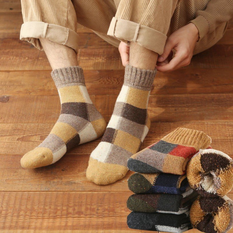 Warm Retro-Style Men's Thickened Wool Socks