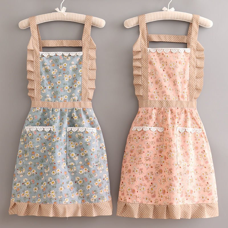 Cute Rustic Apron for Cooking - Breathable Canvas Design