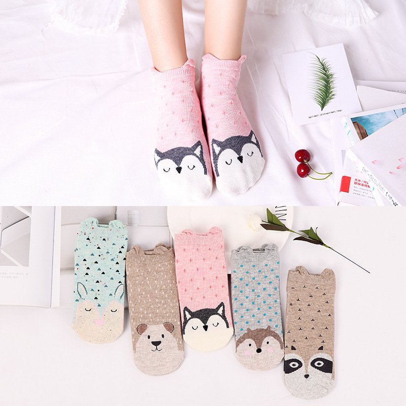 Women's Cartoon Cotton Socks 5-Pack