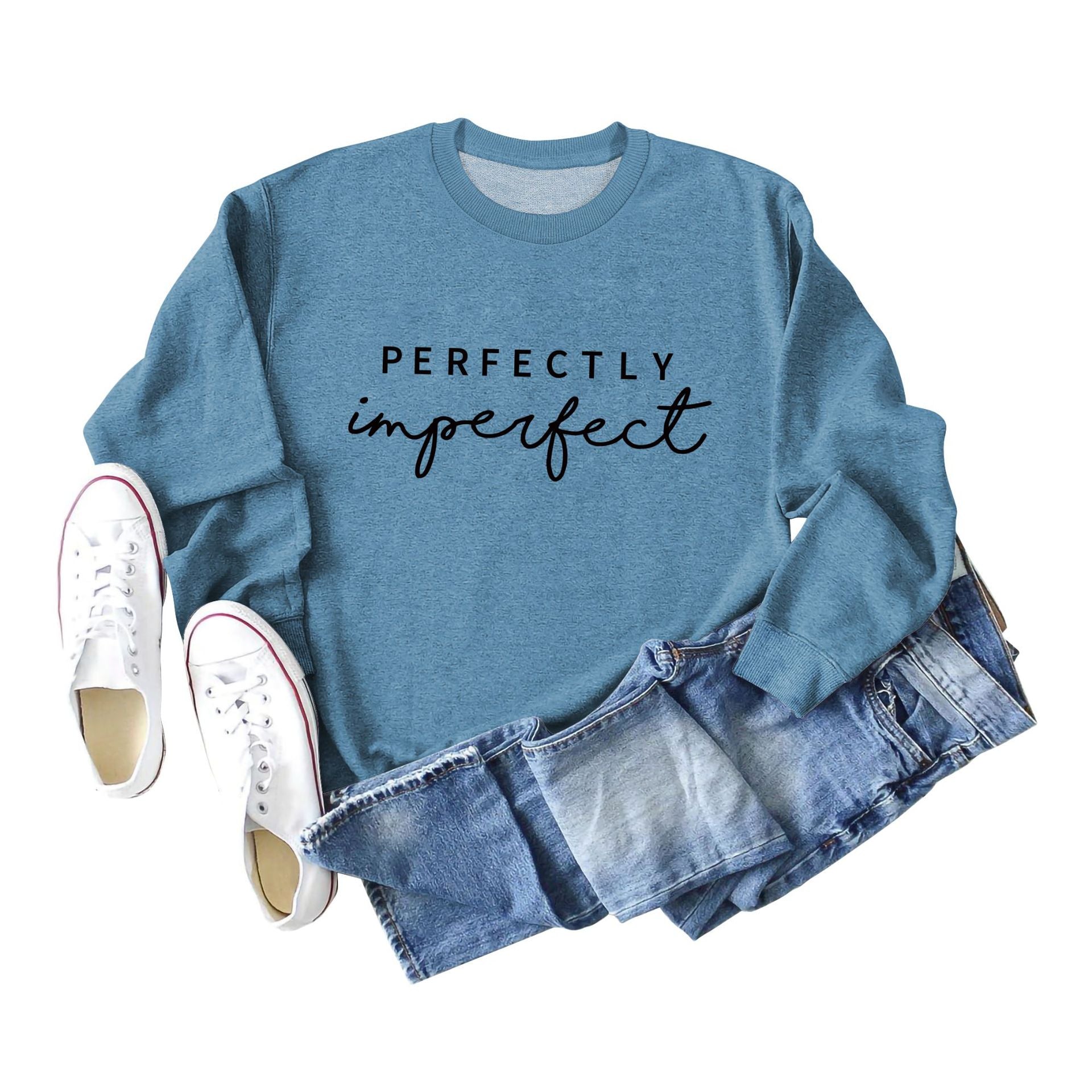 PERFECTLY Imperfect Women's Round Neck Long Sleeve Sweater