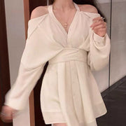 Off-the-Shoulder Long Sleeve Women's Autumn Dress