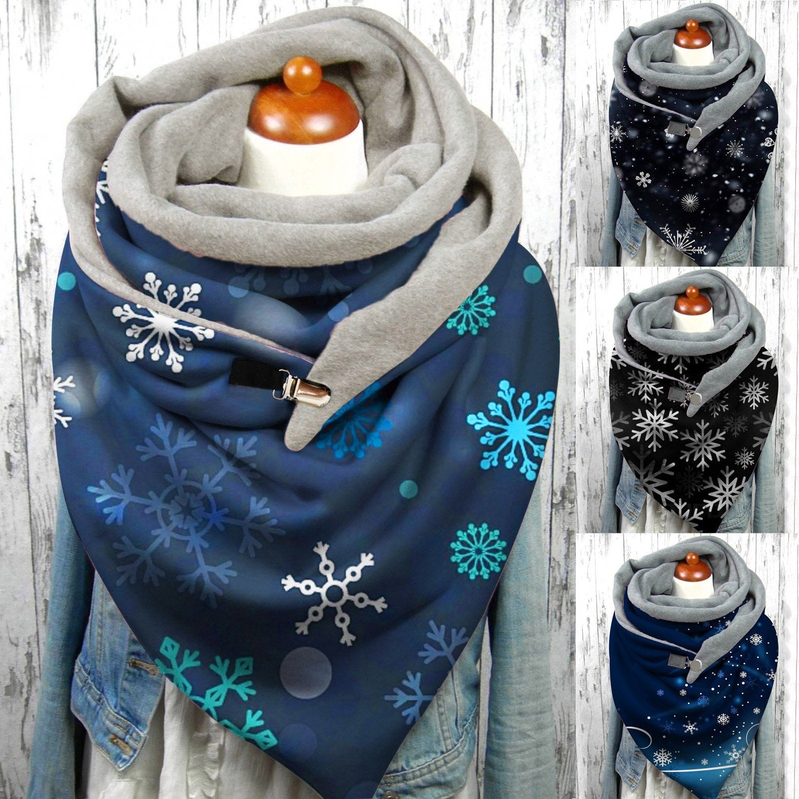 Winter Fashion Scarf Art Print Button Down