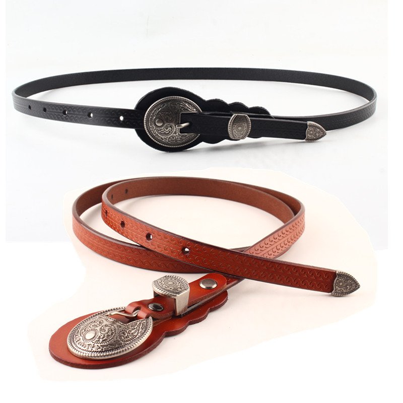 Narrow Cow Leather Belt for Men