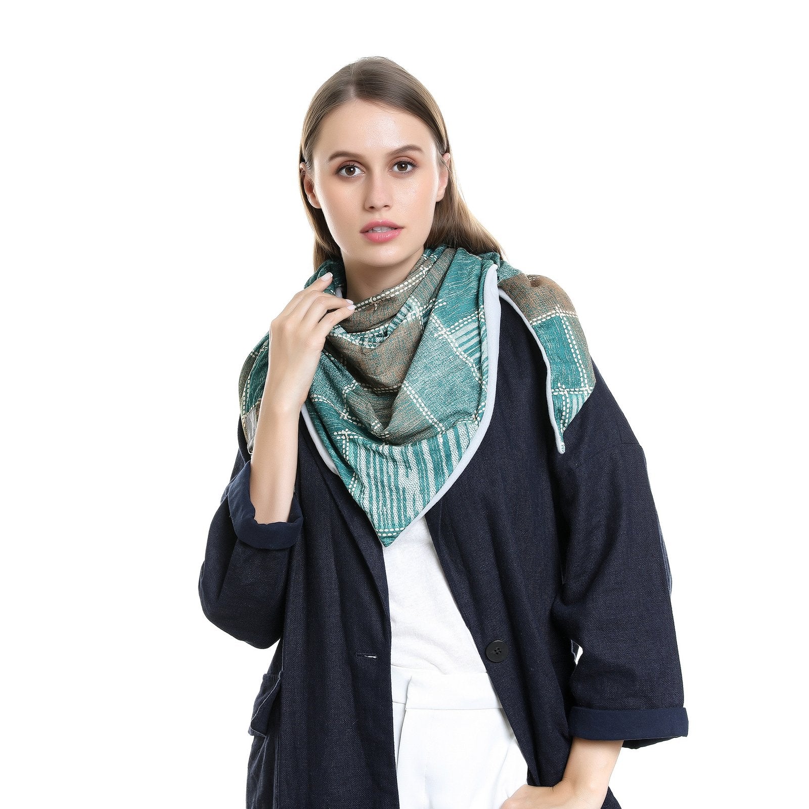 Stay Warm in Style with Versatile Checkered Scarf