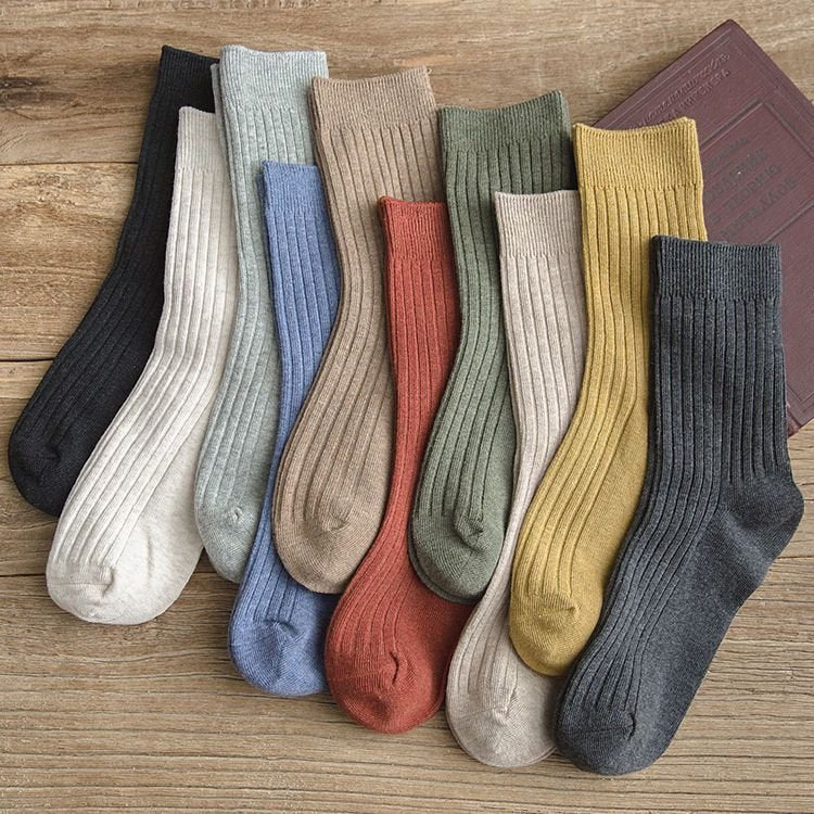 Warm Women's Cotton Long Pile Socks for Autumn & Winter