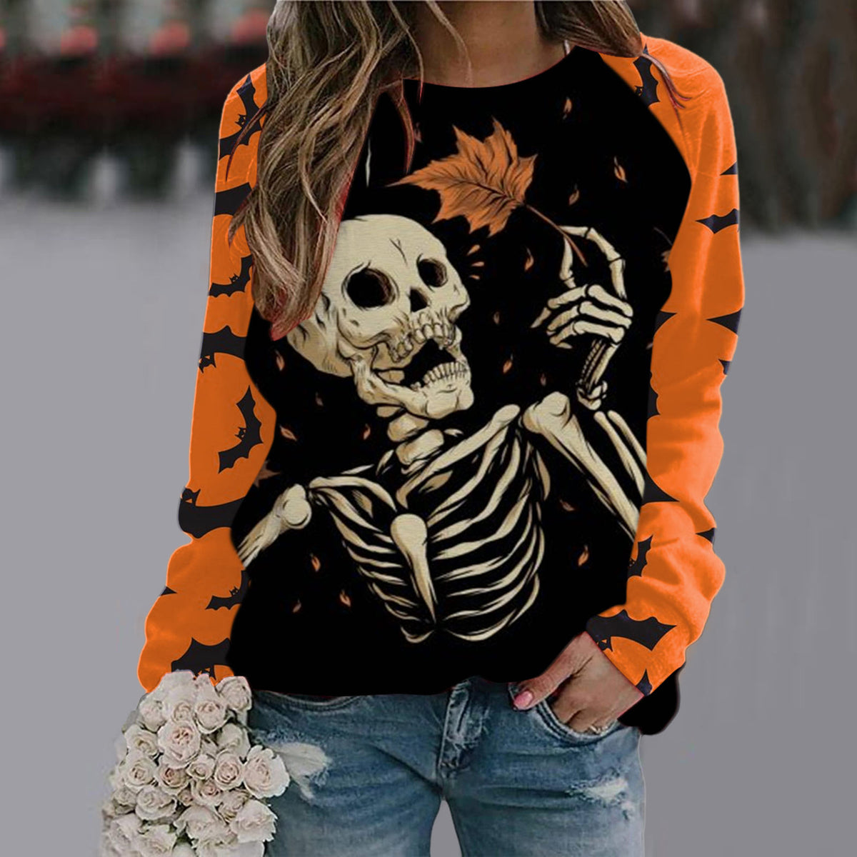 Women's Printed Long Sleeve Streetwear Tee