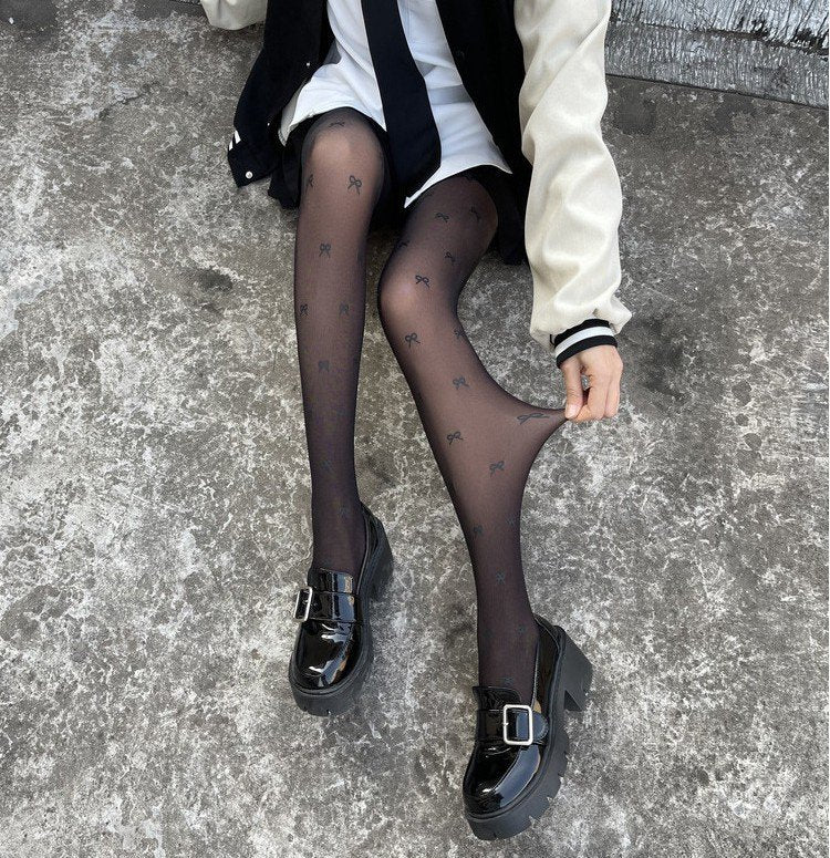High Waist Bowknot Socks for Women - Leg Shaping & Beautification