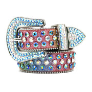 Women's Rhinestone Thin PU Leather Belt