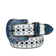 Diamond Embellished PU Leather Belt for Men and Women