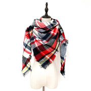 Warm Plus-Size Plaid Square Scarf for Women
