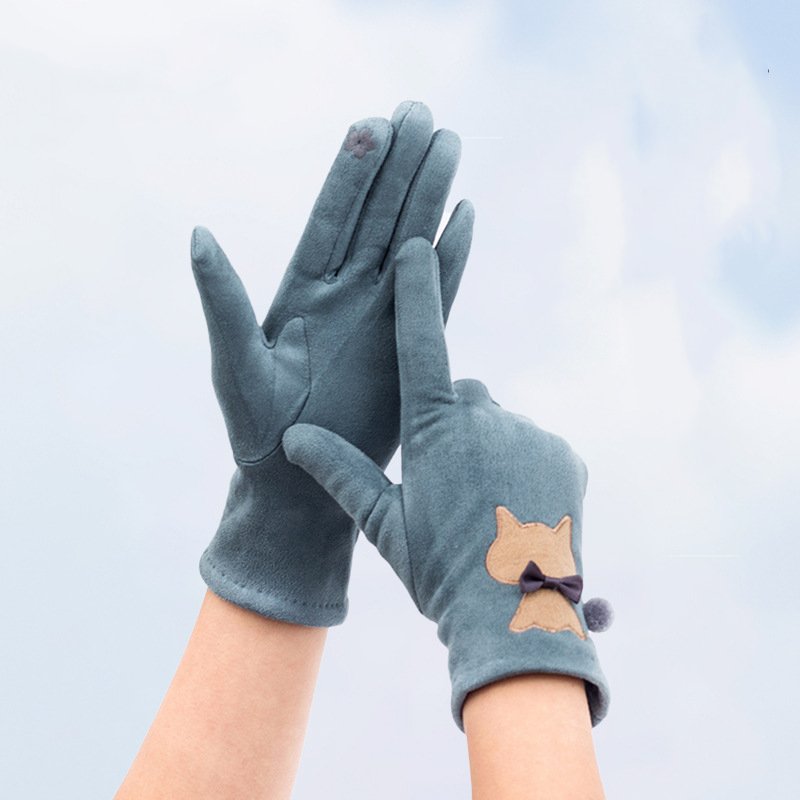 Warm Touchscreen Suede Gloves for Women