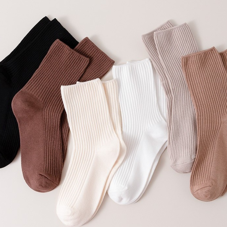 Spring Autumn Women's Khaki Socks