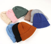 Winter Warm Wool Knit Hat with Fried Dough Twist Design
