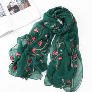 Floral Silk Scarf Shawl