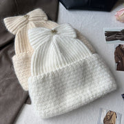 Cozy Bowknot Rabbit Hair Knitted Hat