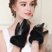 Warm Touch Screen Sheepskin Gloves for Women