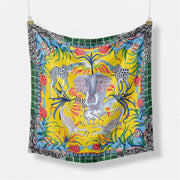 Floral Square Silk Scarf for Women