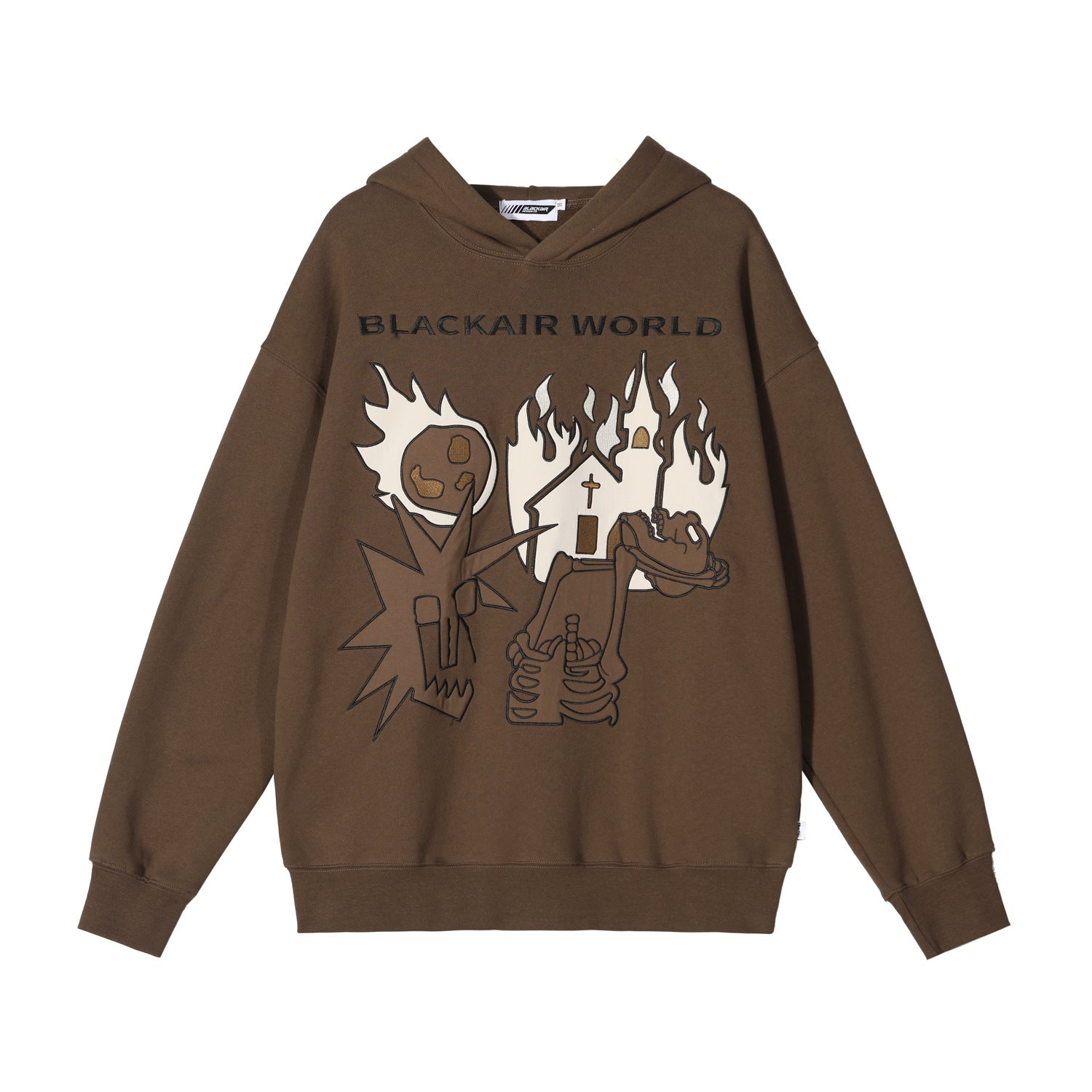 Flame Skull Fleece Pullover Hoodie
