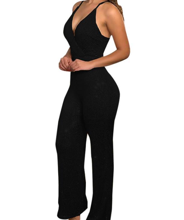 Sequined V-Neck Spaghetti Strap Jumpsuit