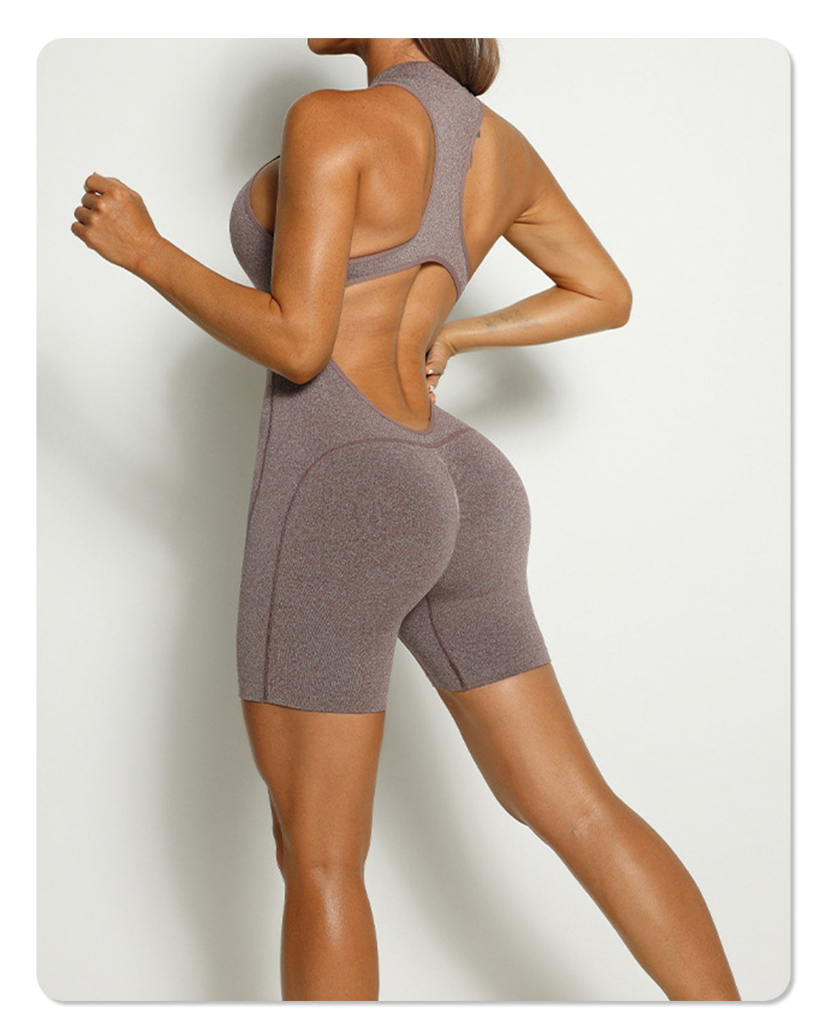 Women's Dance Zipper Tight Seamless Knitted Yoga Bodysuit
