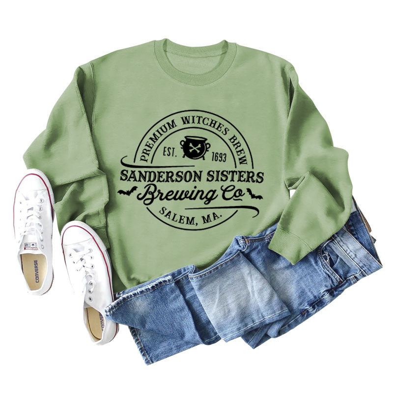 Cozy Alphabet Print Long Sleeve Casual Sweatshirt