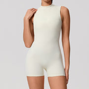 Sleeveless Back-Vented Fitness Yoga Bodysuit
