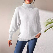 Women's Solid Color Simple Top Pearl Beaded Turtleneck Sweater Women's Base Shirt
