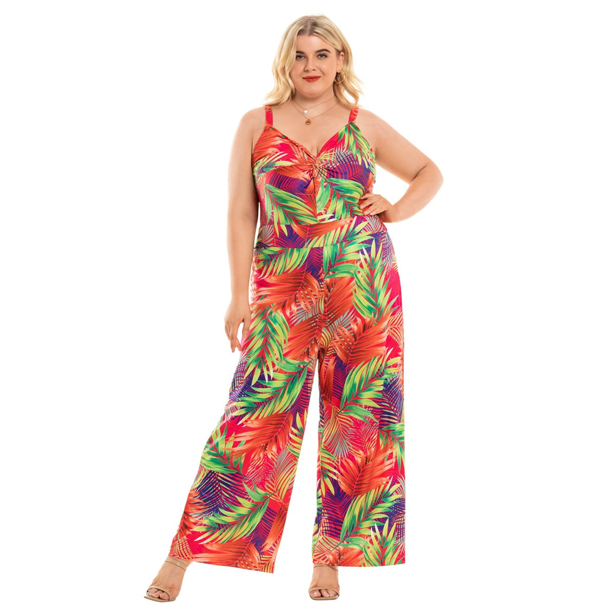 Plus Size Wide Leg Suspenders Jumpsuit for Women