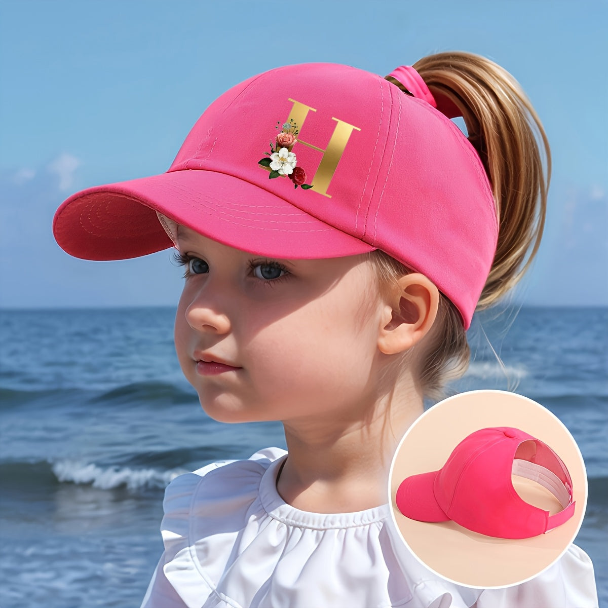 Rose Red Kids' Adjustable Baseball Cap with Capybara Print