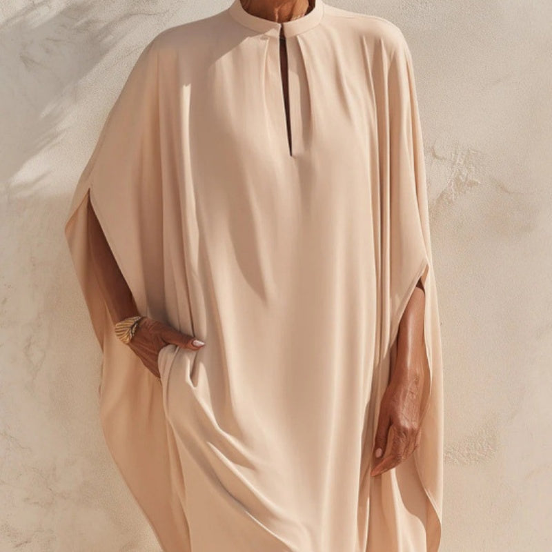 Womens Mandarin-collar Mid-length Casual Dress