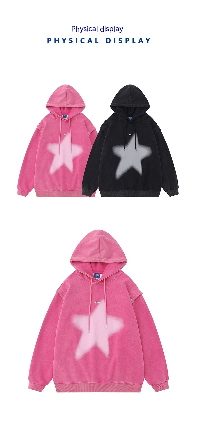 Distressed Graphic Couple's Loose Fit Autumn Sweater