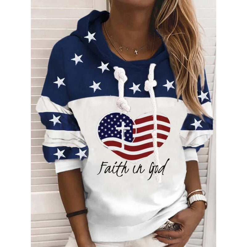 Women's Geometric Print Slim Fit Pullover Hoodie