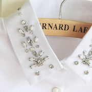 Rhinestone Chiffon Shawl Collar Shirt for Women