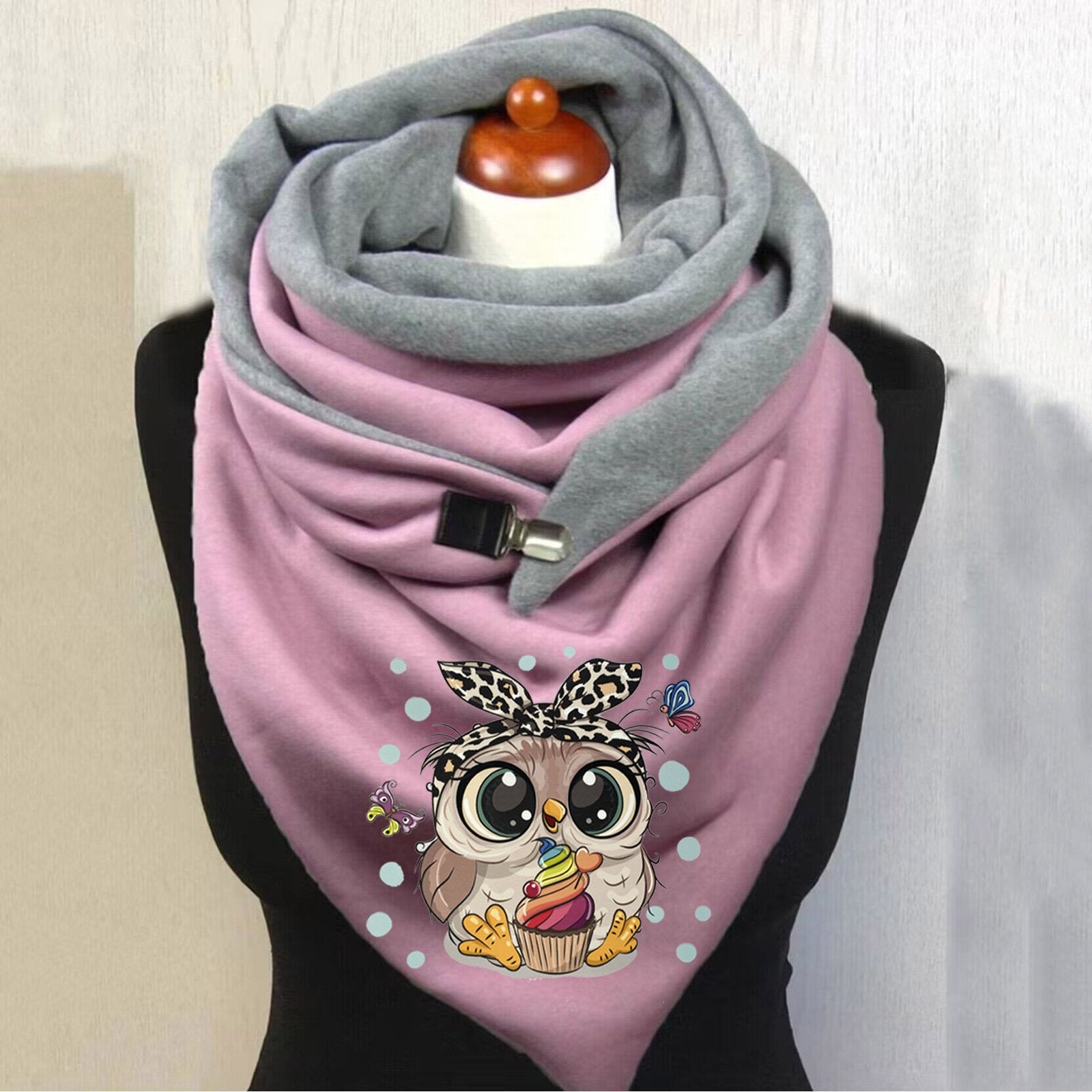 Warm Cotton Button Scarf for Women