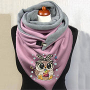 Warm Cotton Button Scarf for Women